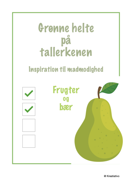 Træn mad-modighed FRUGTER OG BÆR