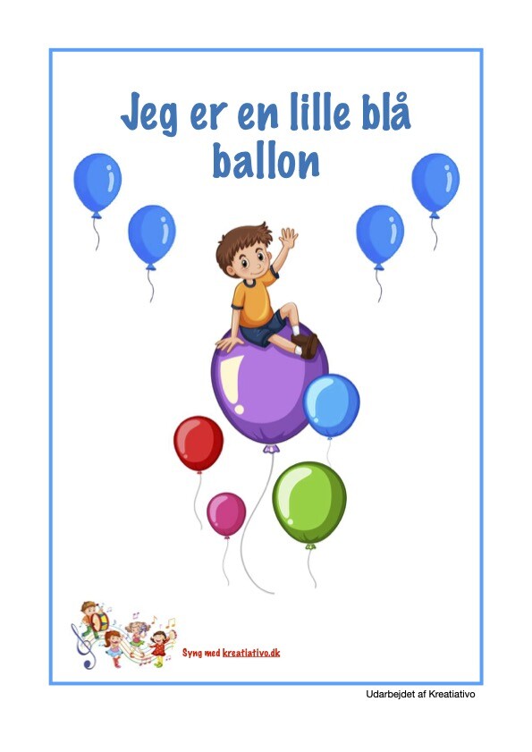 Jeg er en lille blå ballon (Gratis PDF til print)