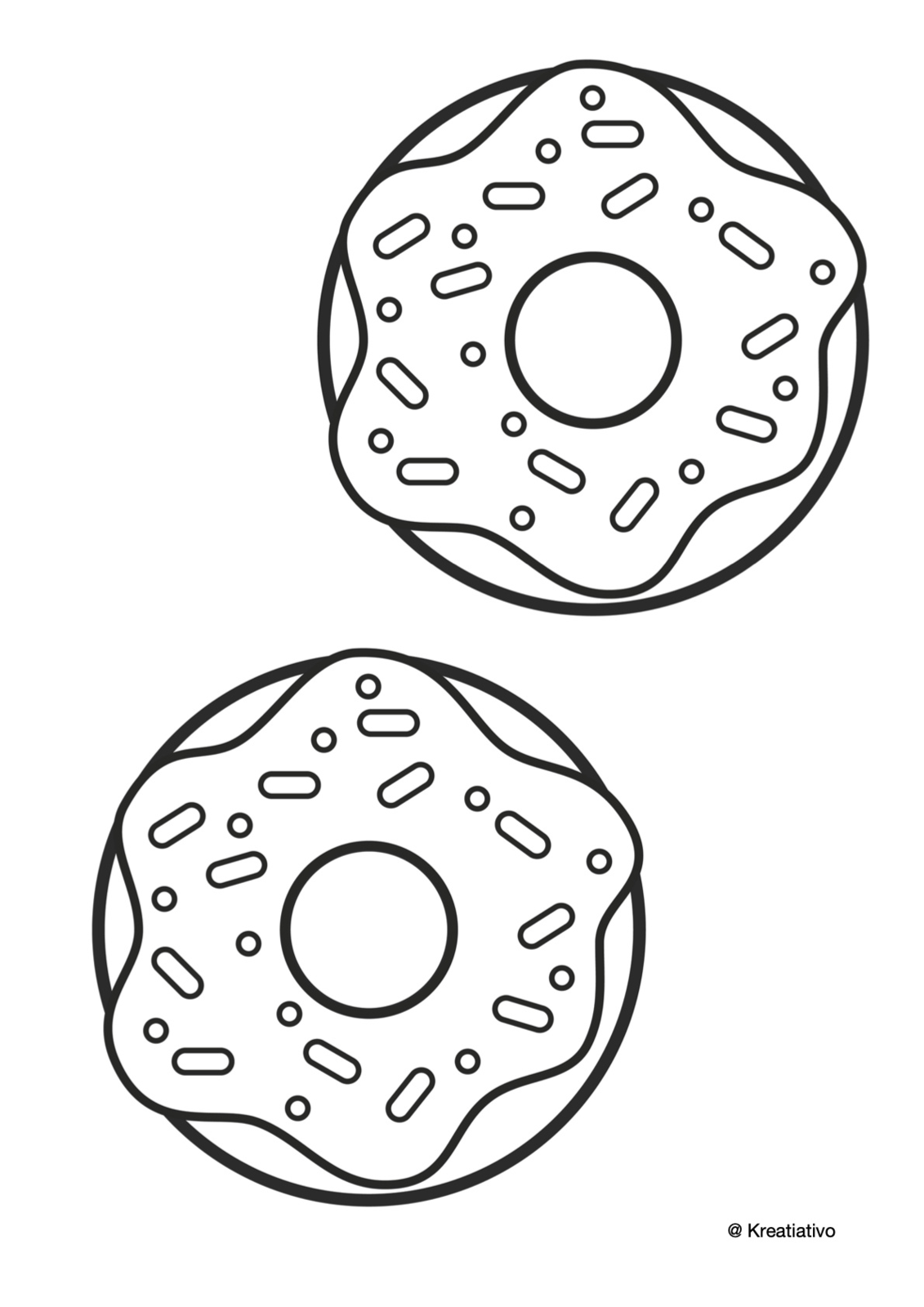 Malebog med donuts og kagetema