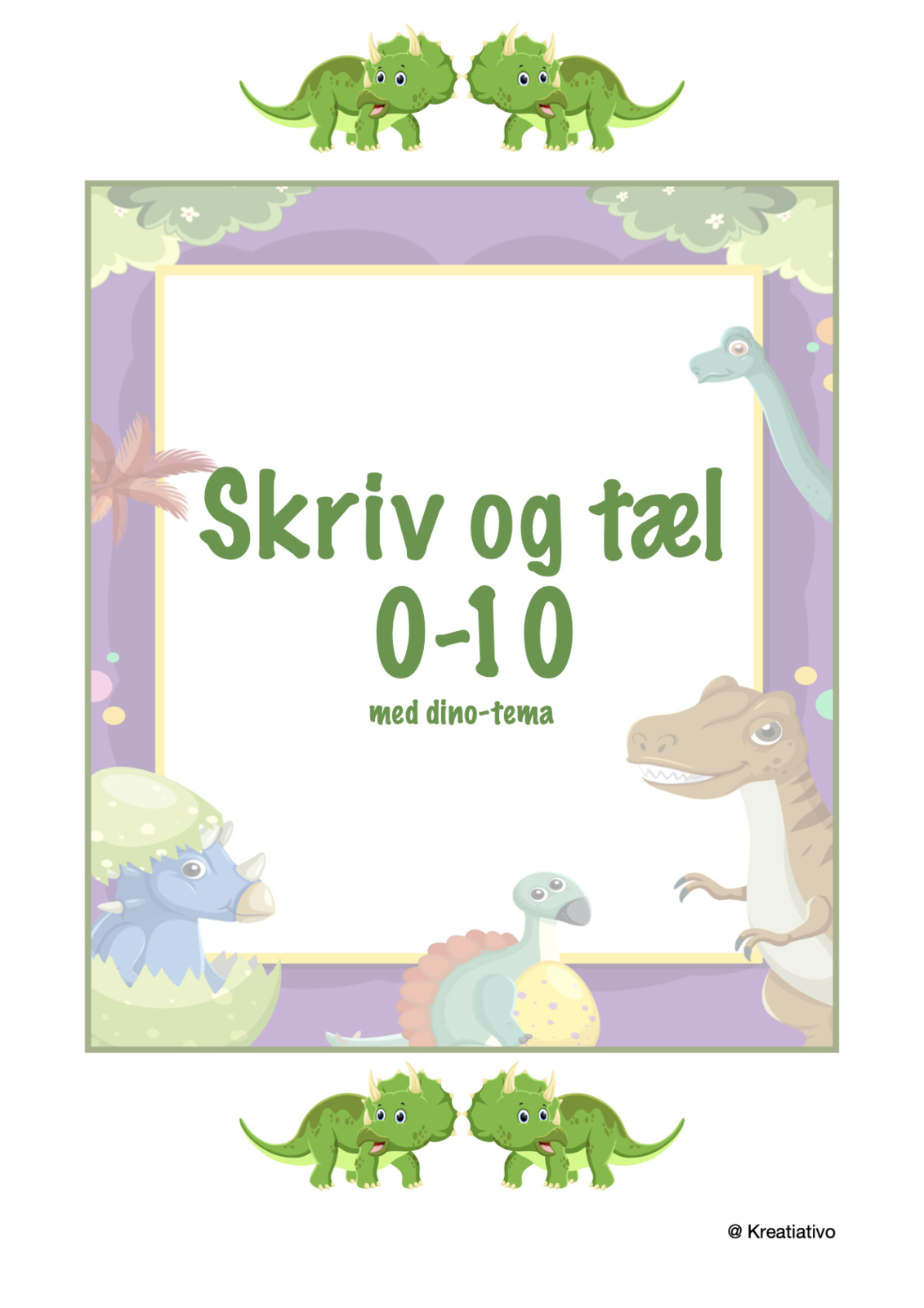 Skriv og tæl - Dino-tema