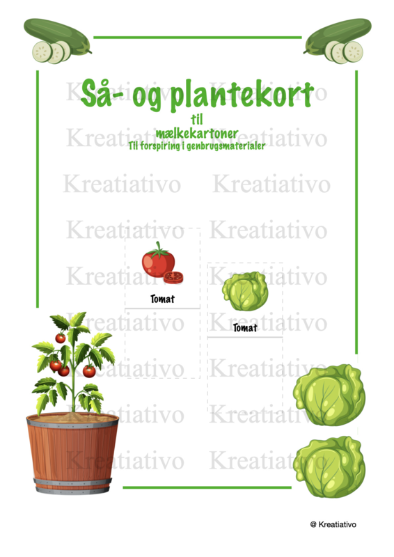 Så- og planteskilte til mælkekartoner